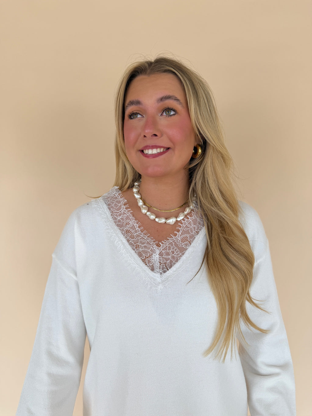 Lace V-Neck Sweater