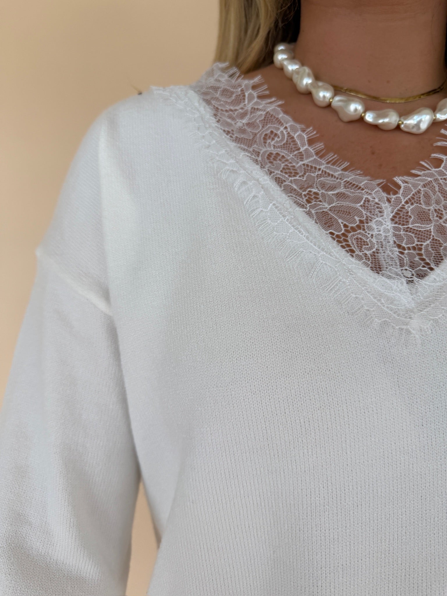 Lace V-Neck Sweater