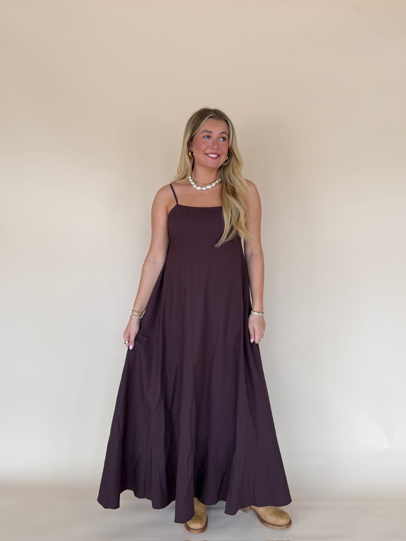 Empire Chest Sleeveless Maxi Dress