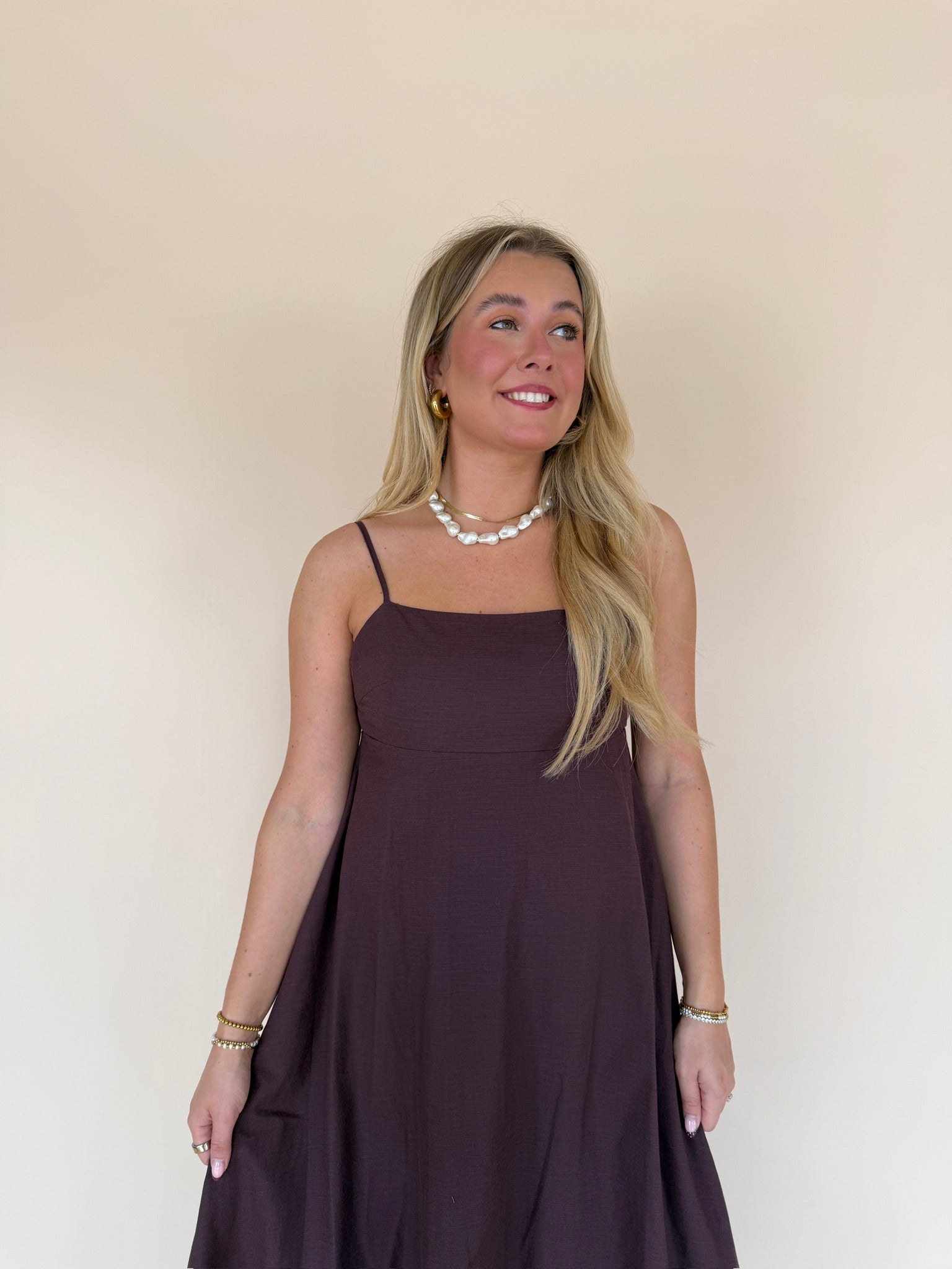 Empire Chest Sleeveless Maxi Dress