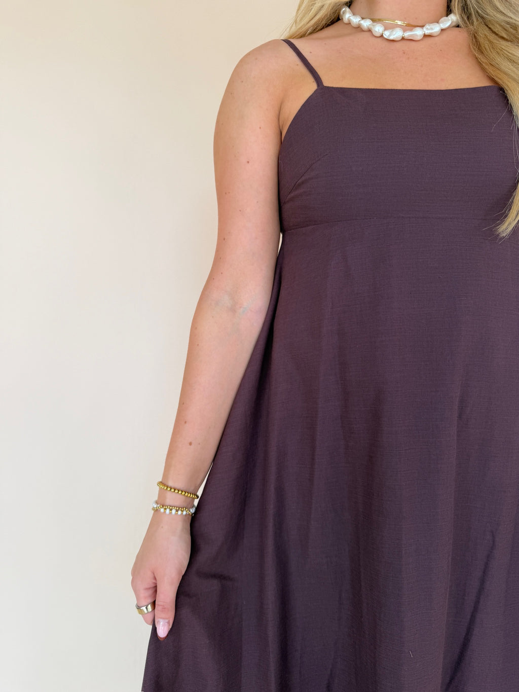 Empire Chest Sleeveless Maxi Dress