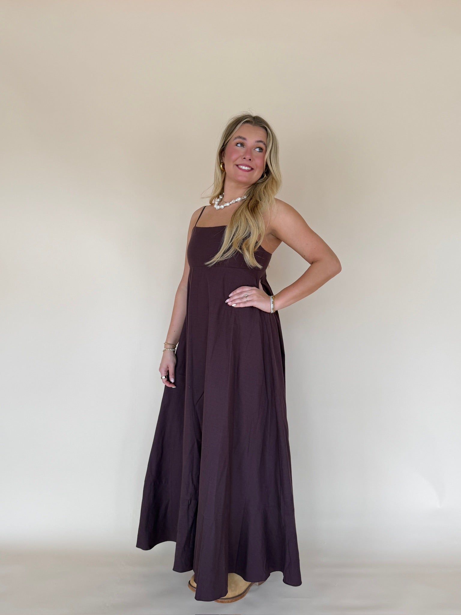 Empire Chest Sleeveless Maxi Dress