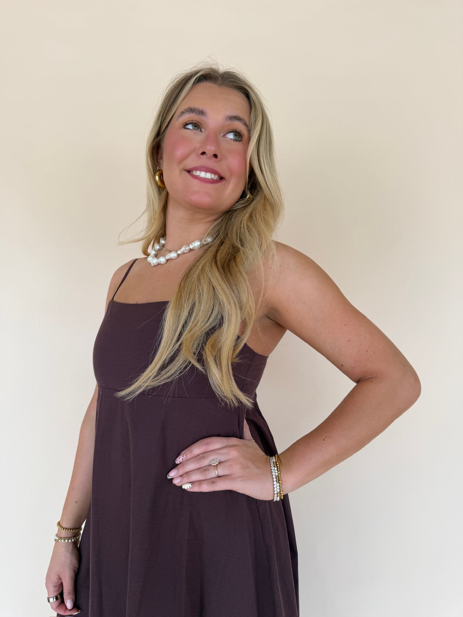 Empire Chest Sleeveless Maxi Dress