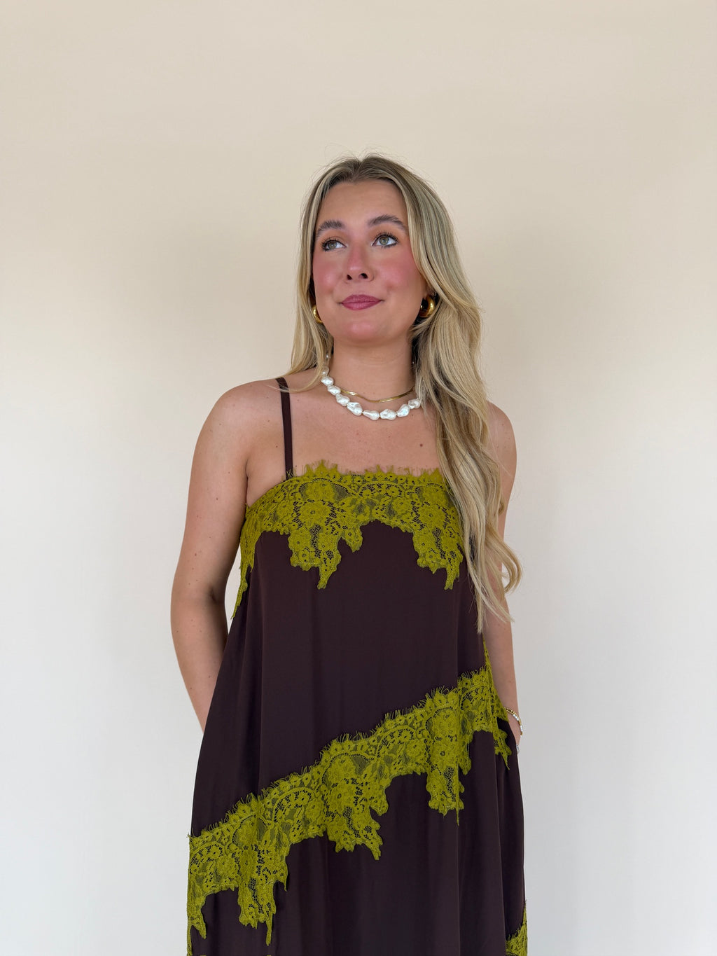 Lace Trim Detail Maxi Dress
