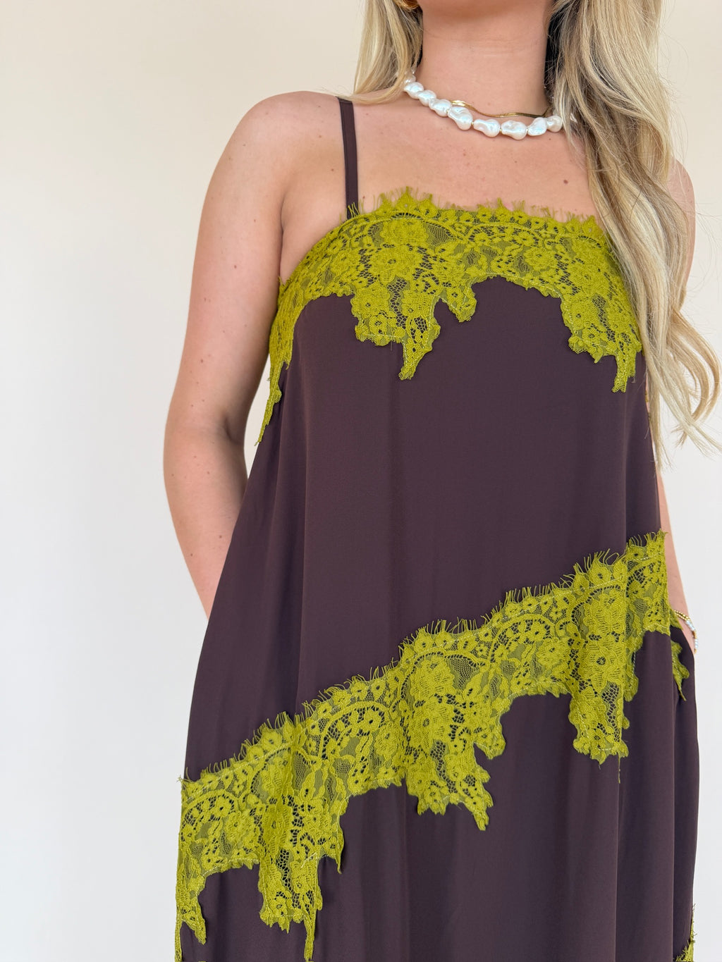 Lace Trim Detail Maxi Dress