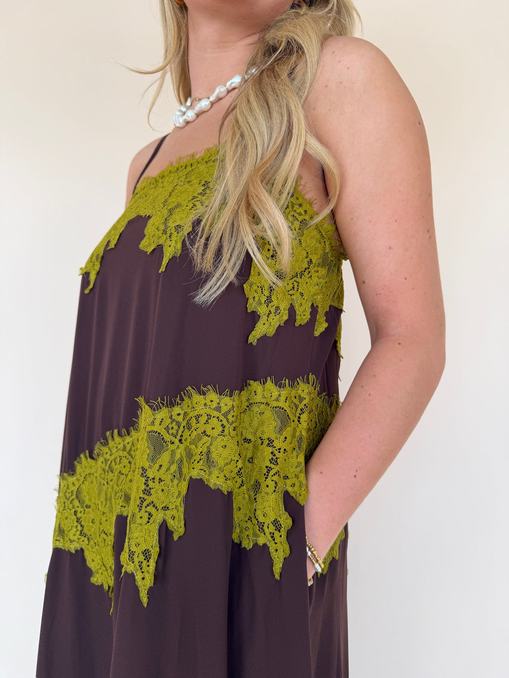Lace Trim Detail Maxi Dress
