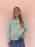 Striped Fish Coastal Graphic Sweater