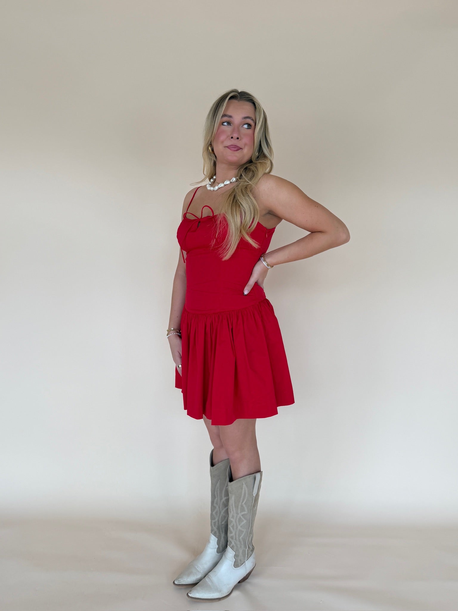 Front Bow Mini Dress