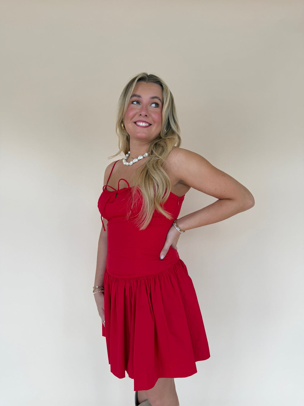 Front Bow Mini Dress