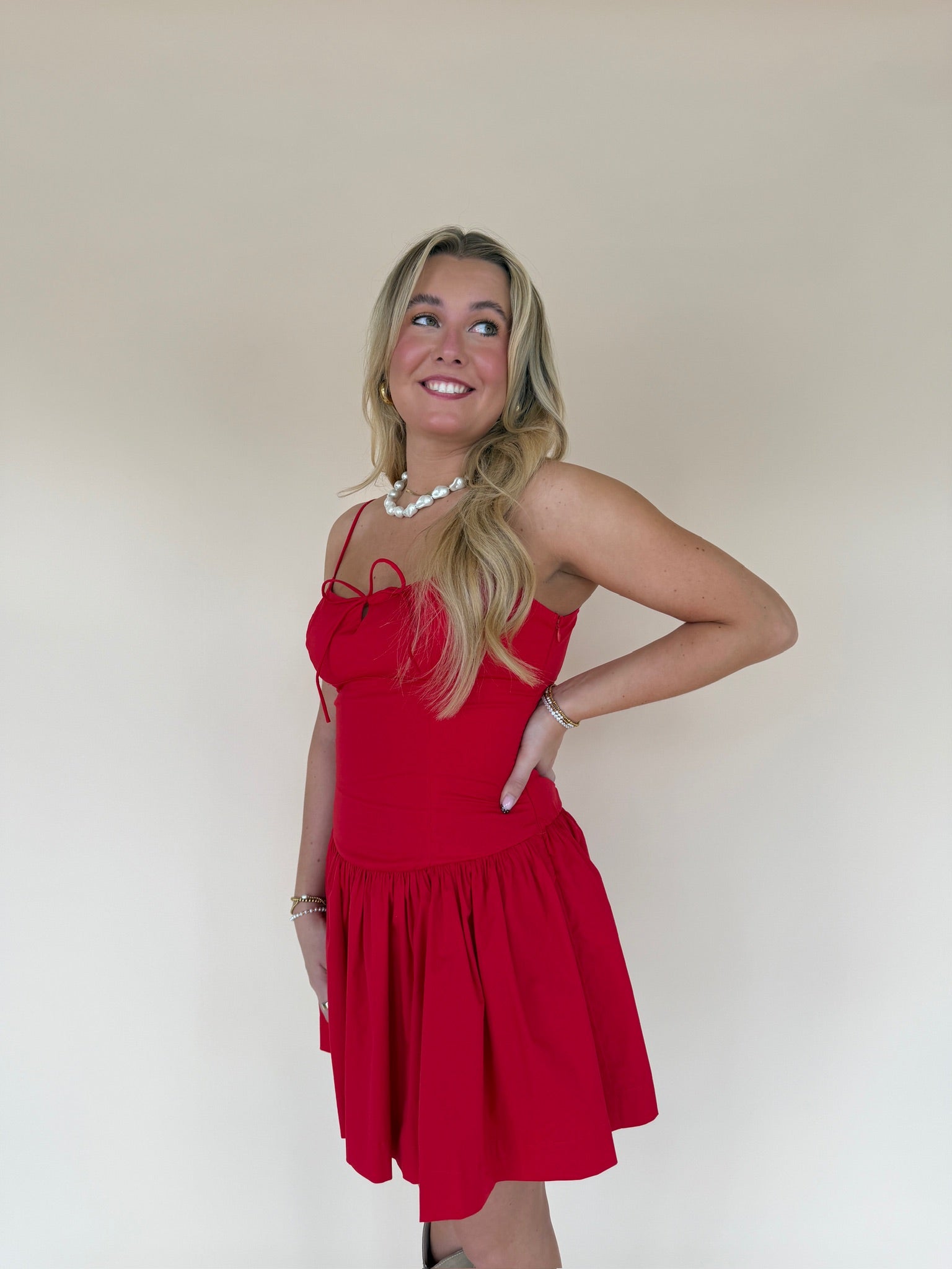 Front Bow Mini Dress