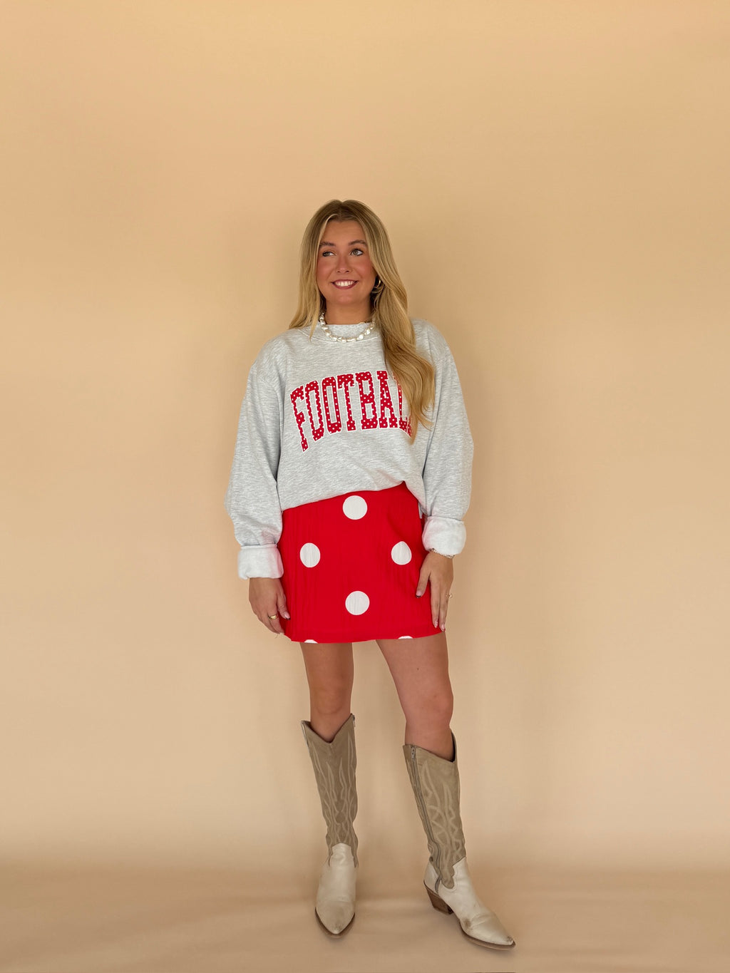 Polka Dot Zipper Mini Skirt