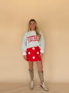 Polka Dot Zipper Mini Skirt