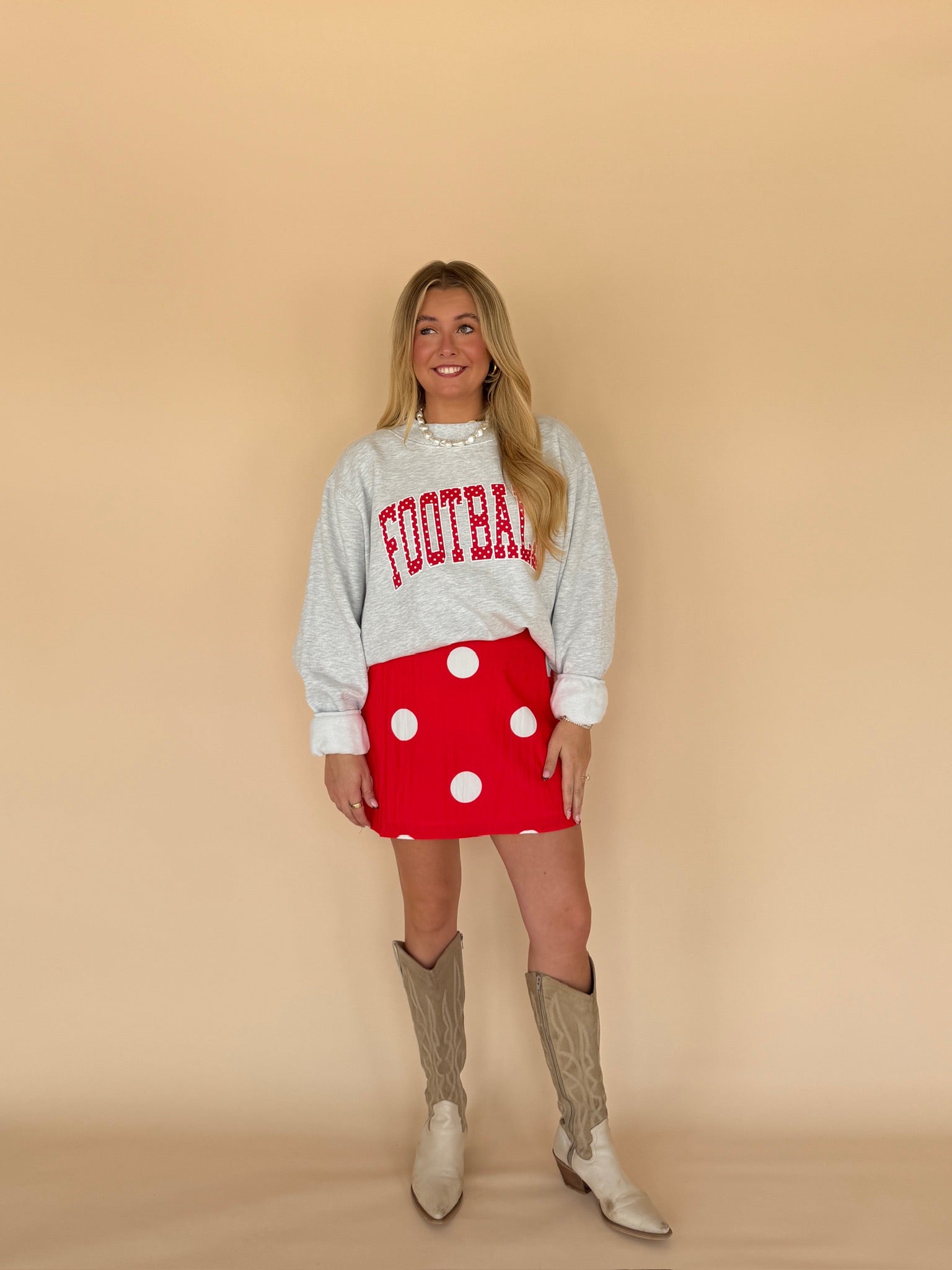 Polka Dot Zipper Mini Skirt