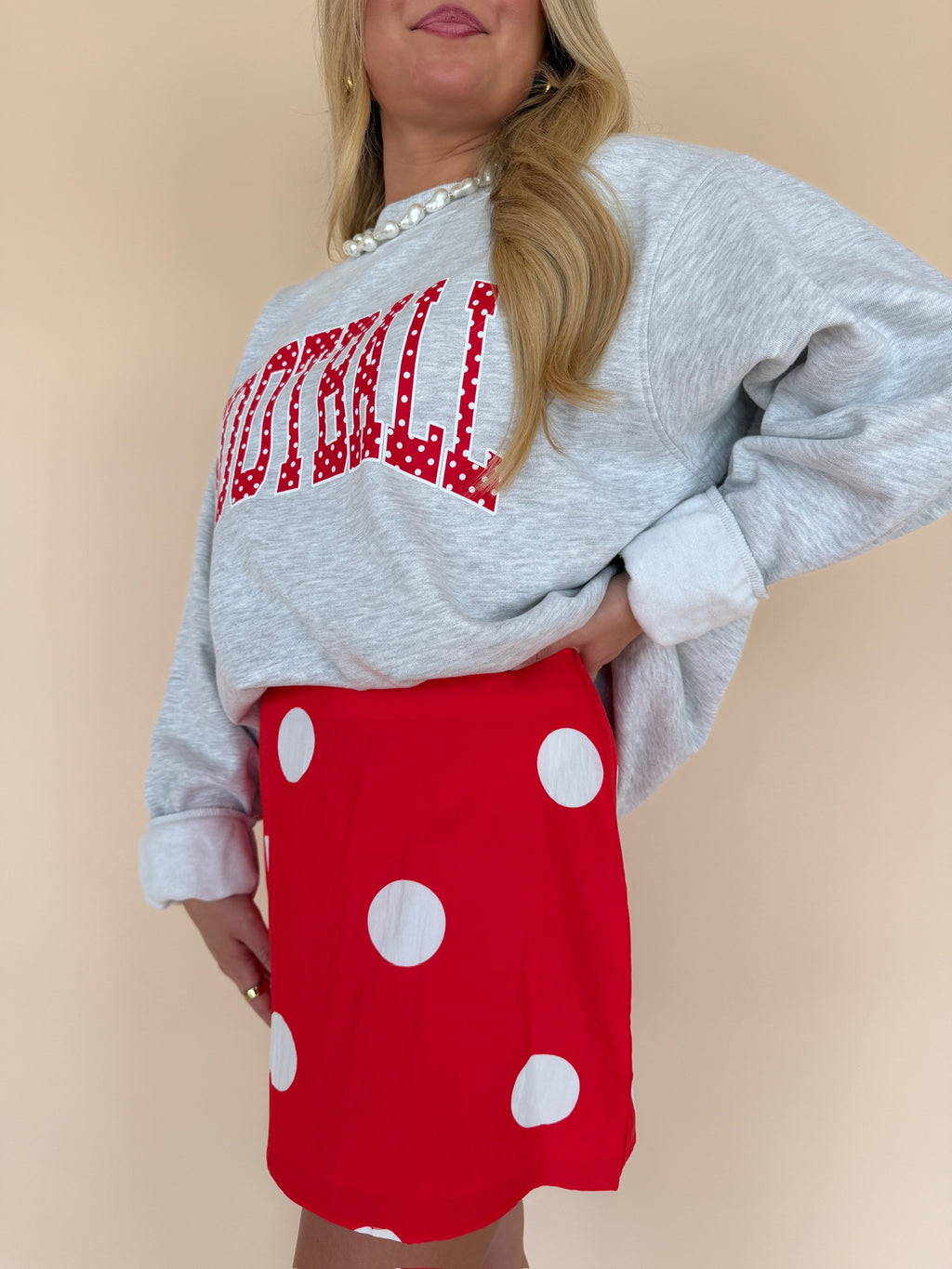 Polka Dot Zipper Mini Skirt