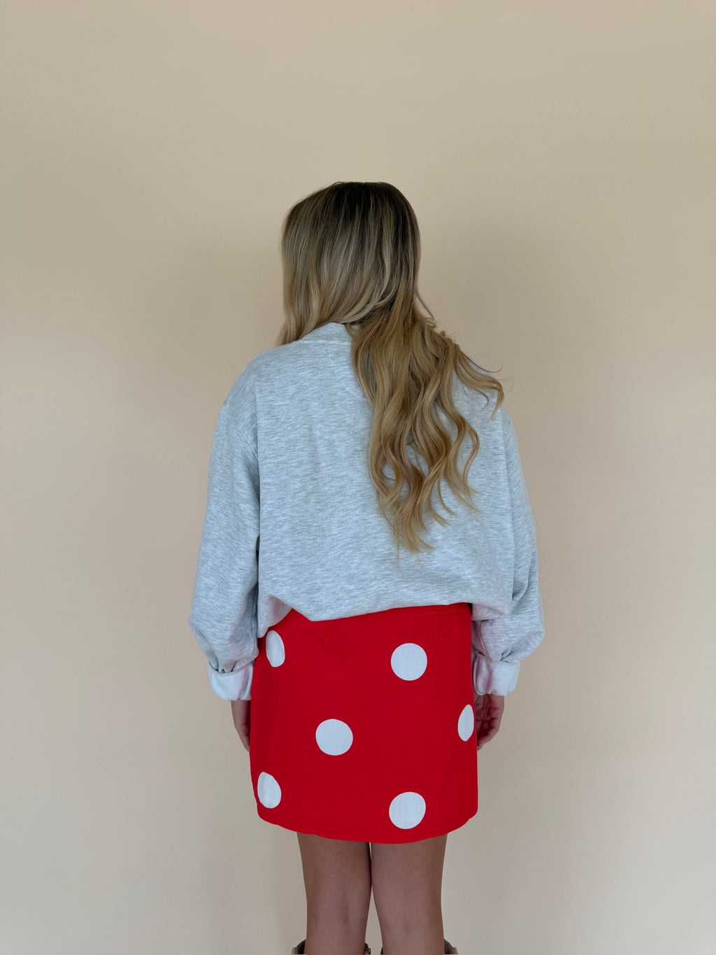 Polka Dot Zipper Mini Skirt