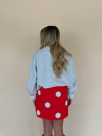 Polka Dot Zipper Mini Skirt