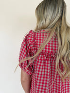 Ruffle Detail Gingham Mini Dress