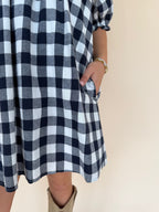 Gingham Ruffle Mini Dress