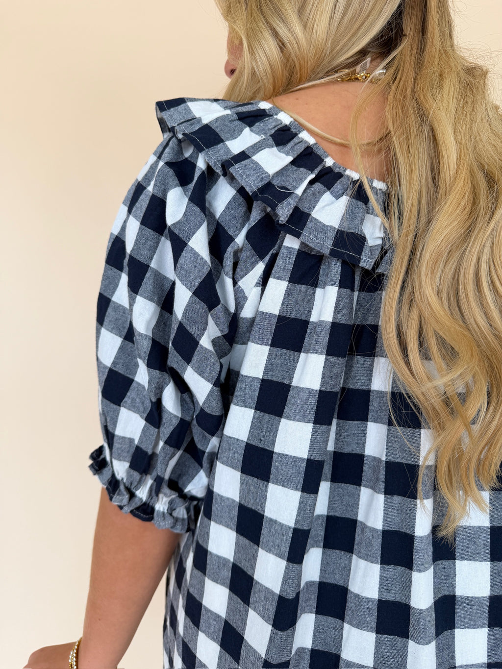 Gingham Ruffle Mini Dress