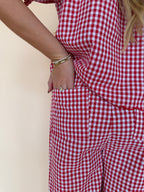 Gingham Scallop Pants