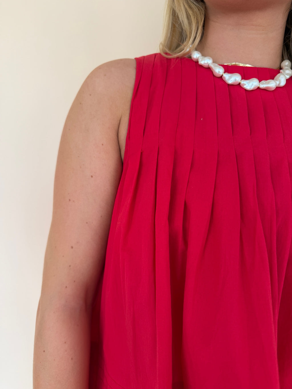 Pleated Sleeveless Top