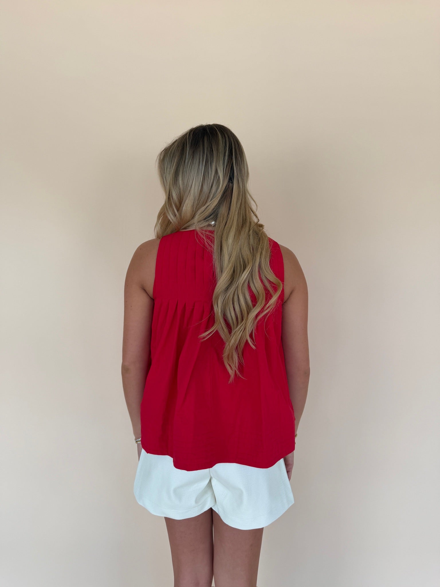 Pleated Sleeveless Top