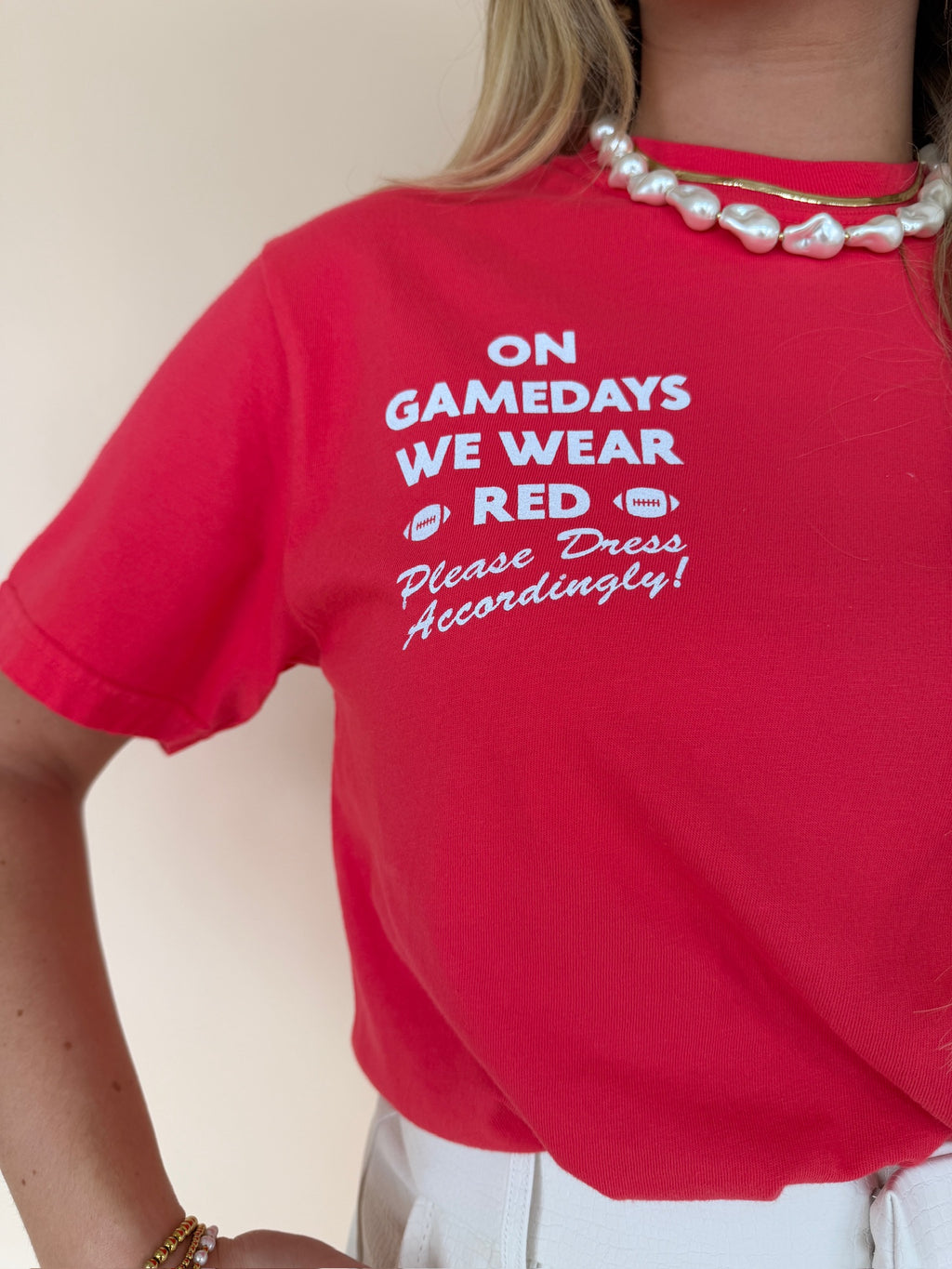 Gamedays We Wear Red Tee
