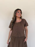 Plaid Puff Sleeve Top