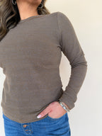 Stripe Crew Neck Knit Top