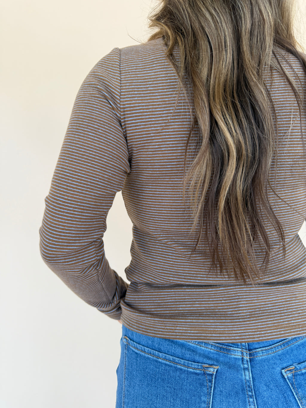 Stripe Crew Neck Knit Top