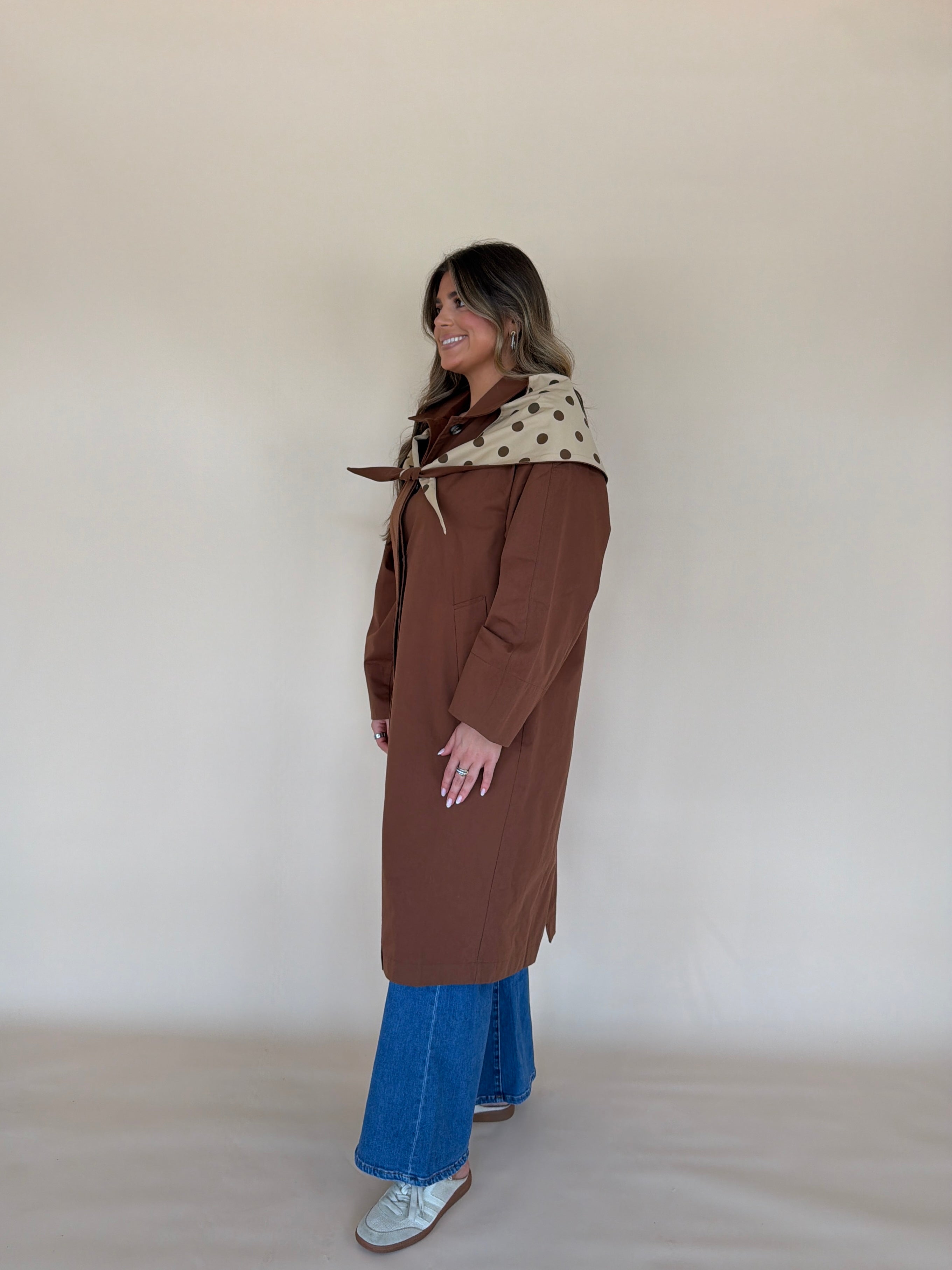 Long Trench Scarf Jacket