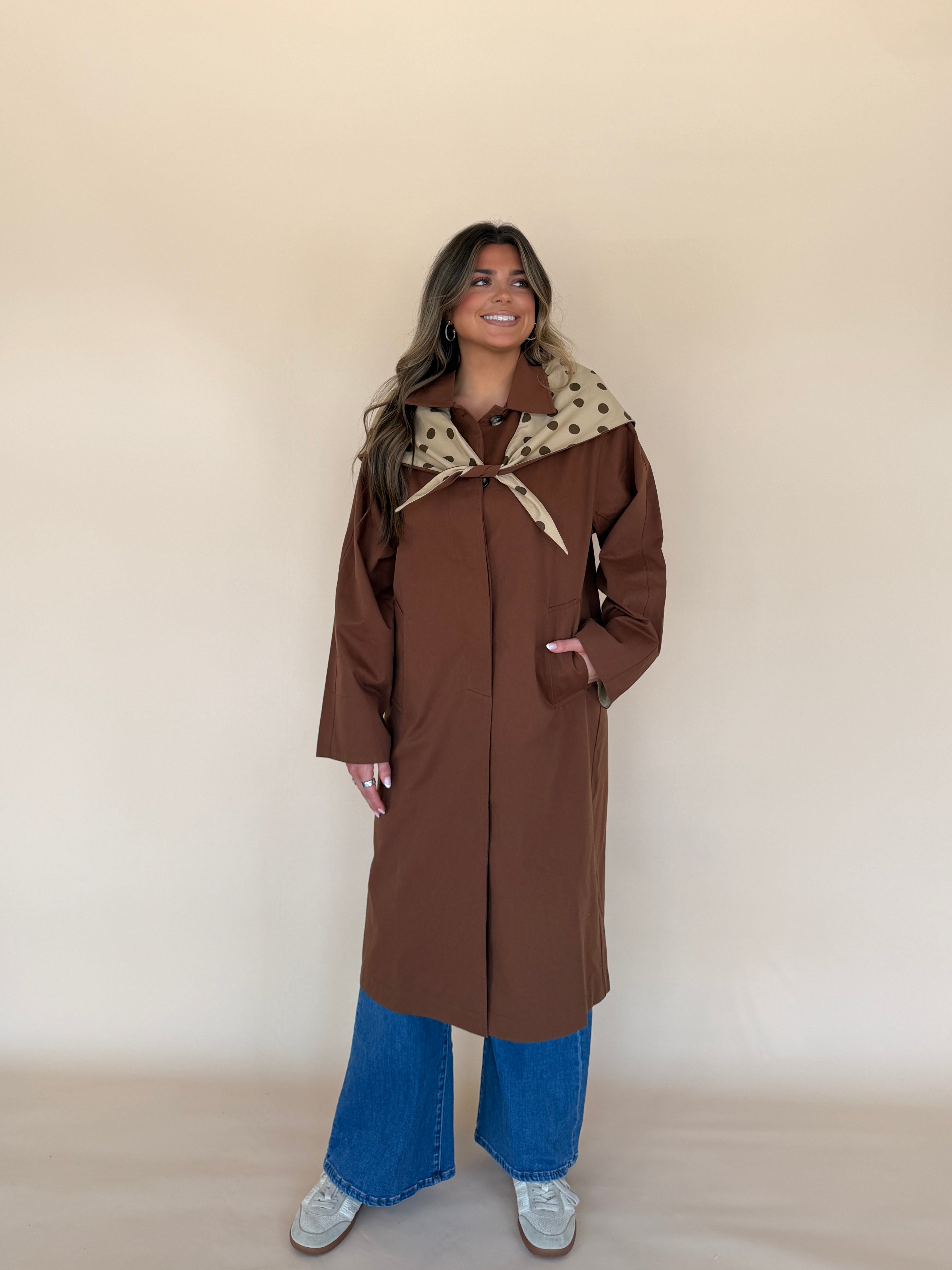 Long Trench Scarf Jacket