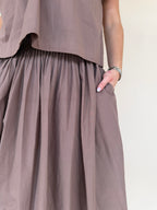 Pintuck Waist Maxi Skirt