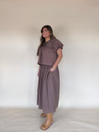 Pintuck Waist Maxi Skirt