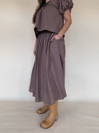 Pintuck Waist Maxi Skirt