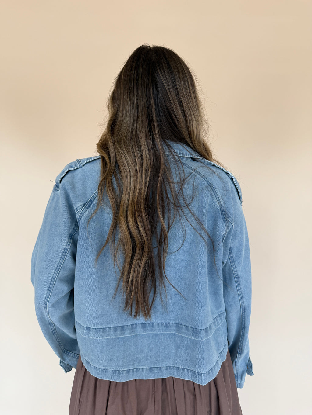 Front Button Oversize Denim Jacket