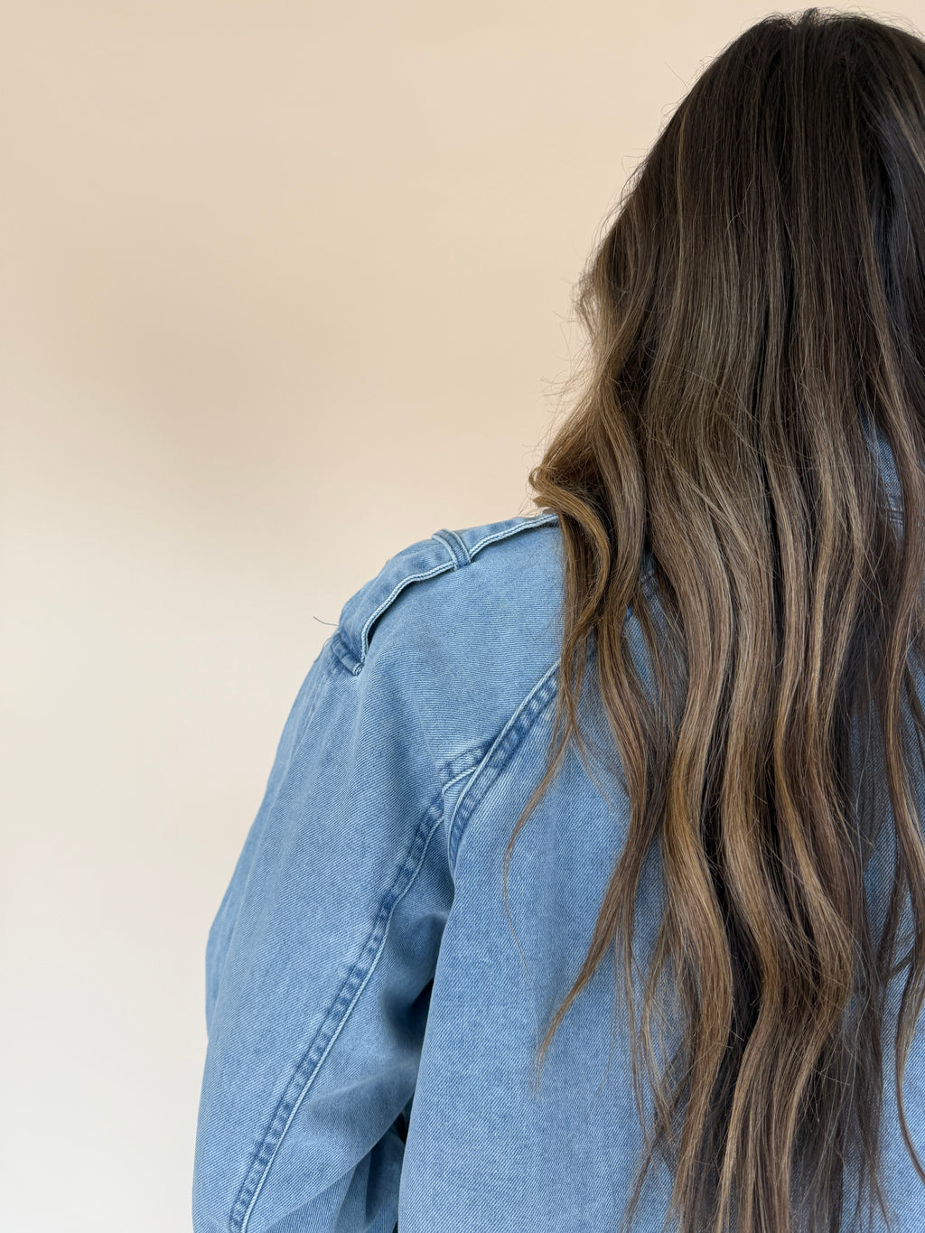 Front Button Oversize Denim Jacket