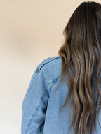 Front Button Oversize Denim Jacket