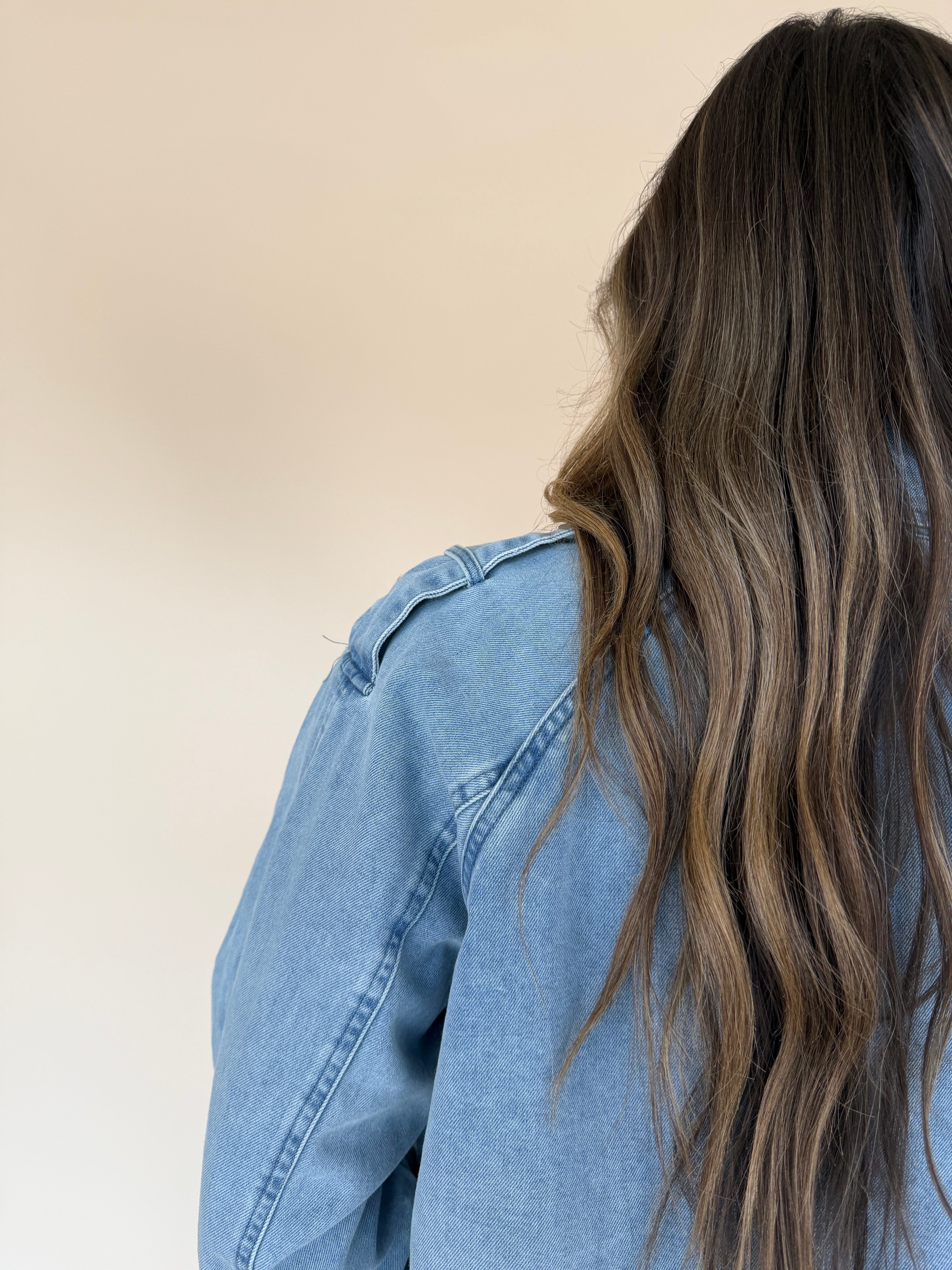 Front Button Oversize Denim Jacket