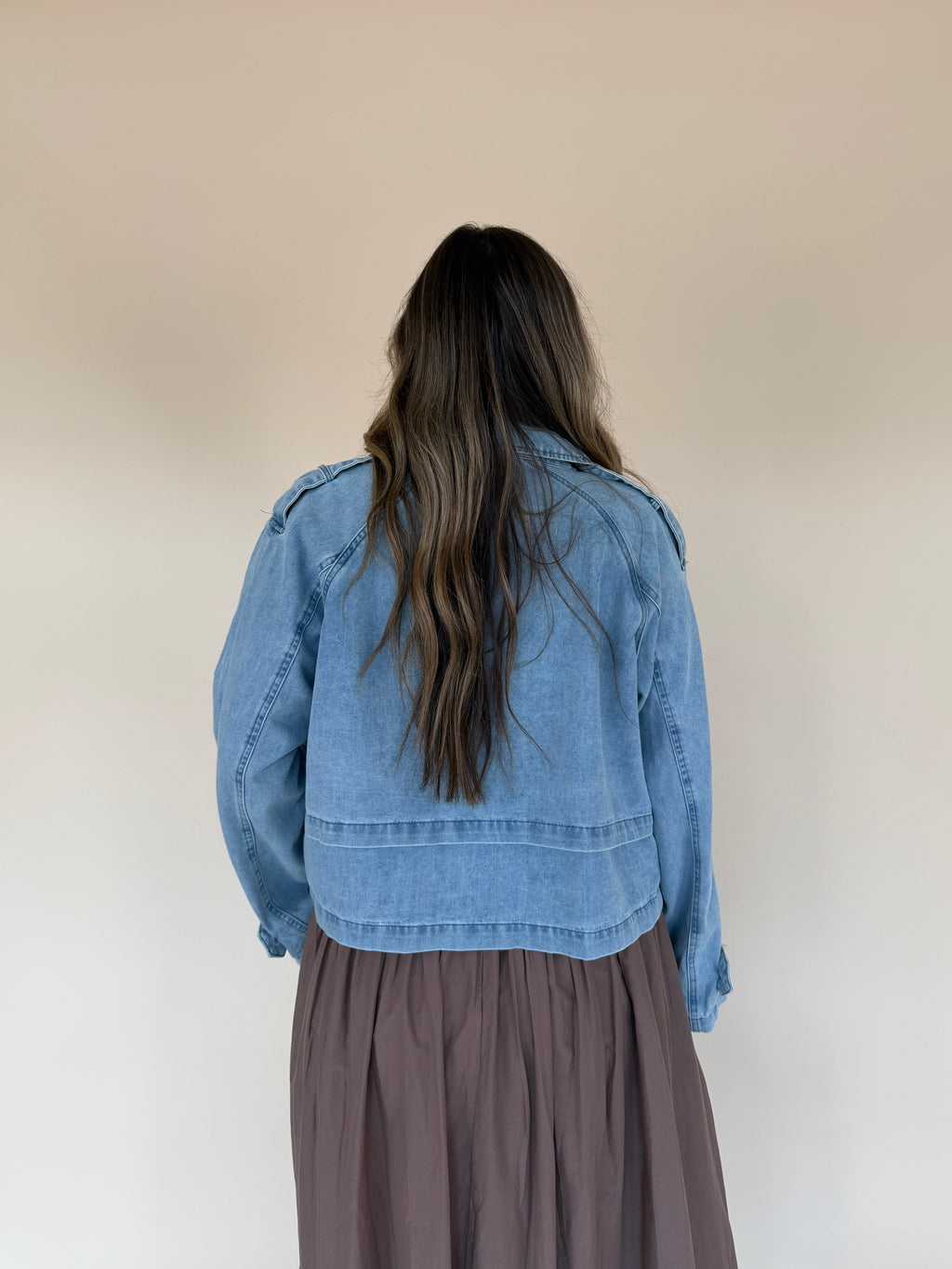 Front Button Oversize Denim Jacket