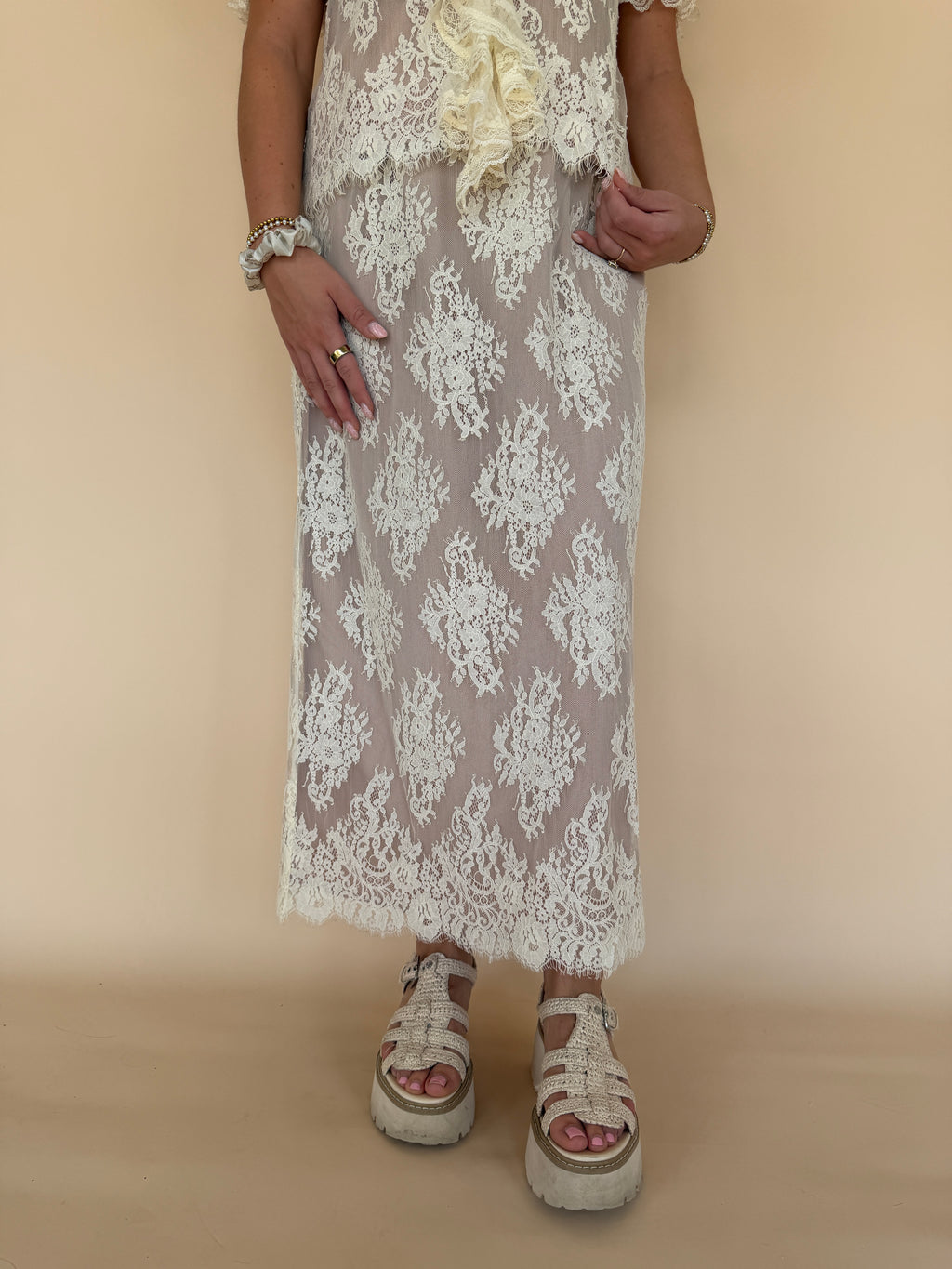 Lennon Lace Midi Skirt