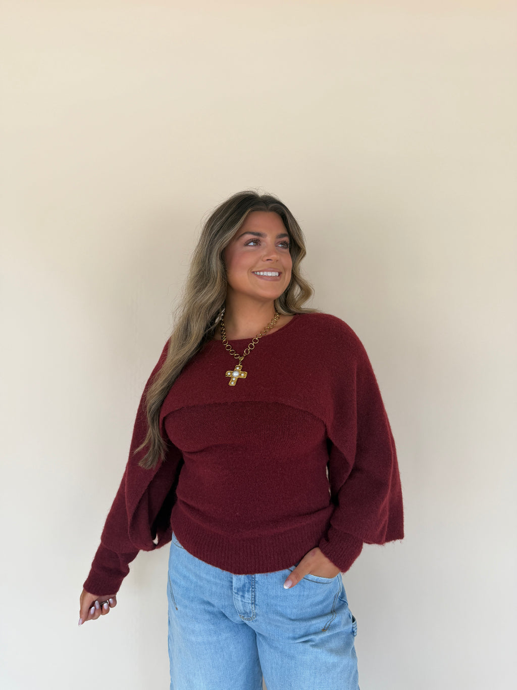 Layered Cape Sweater