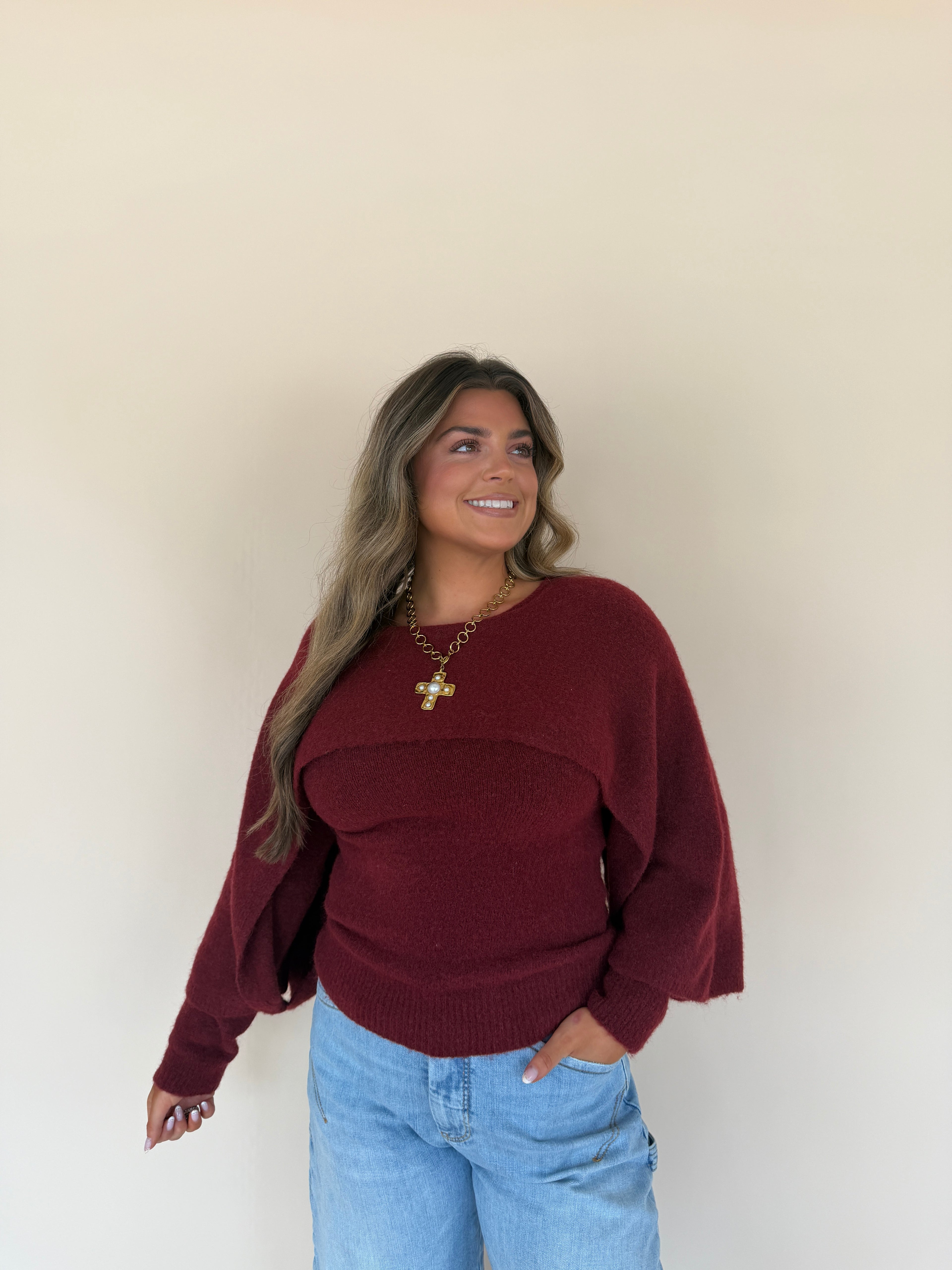 Layered Cape Sweater