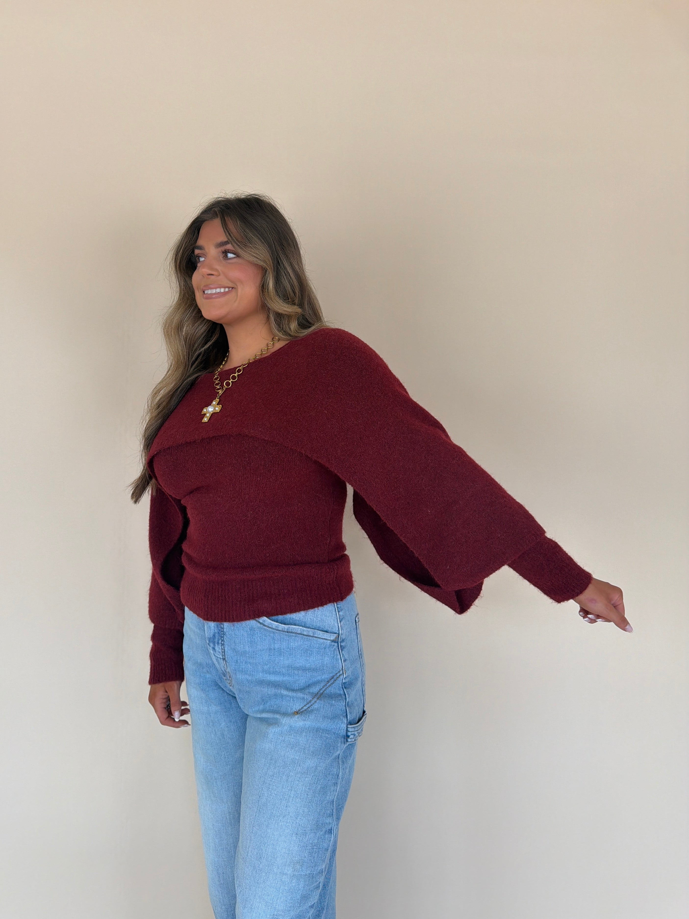 Layered Cape Sweater
