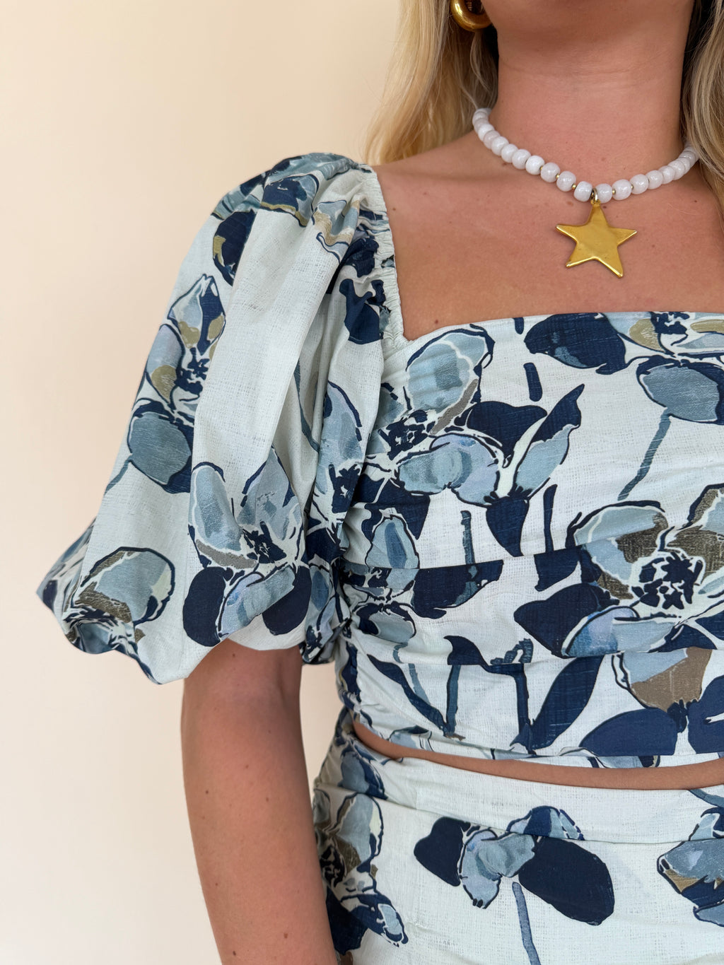 Printed Shirred Top