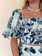 Printed Shirred Top