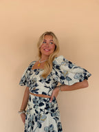Printed Shirred Top