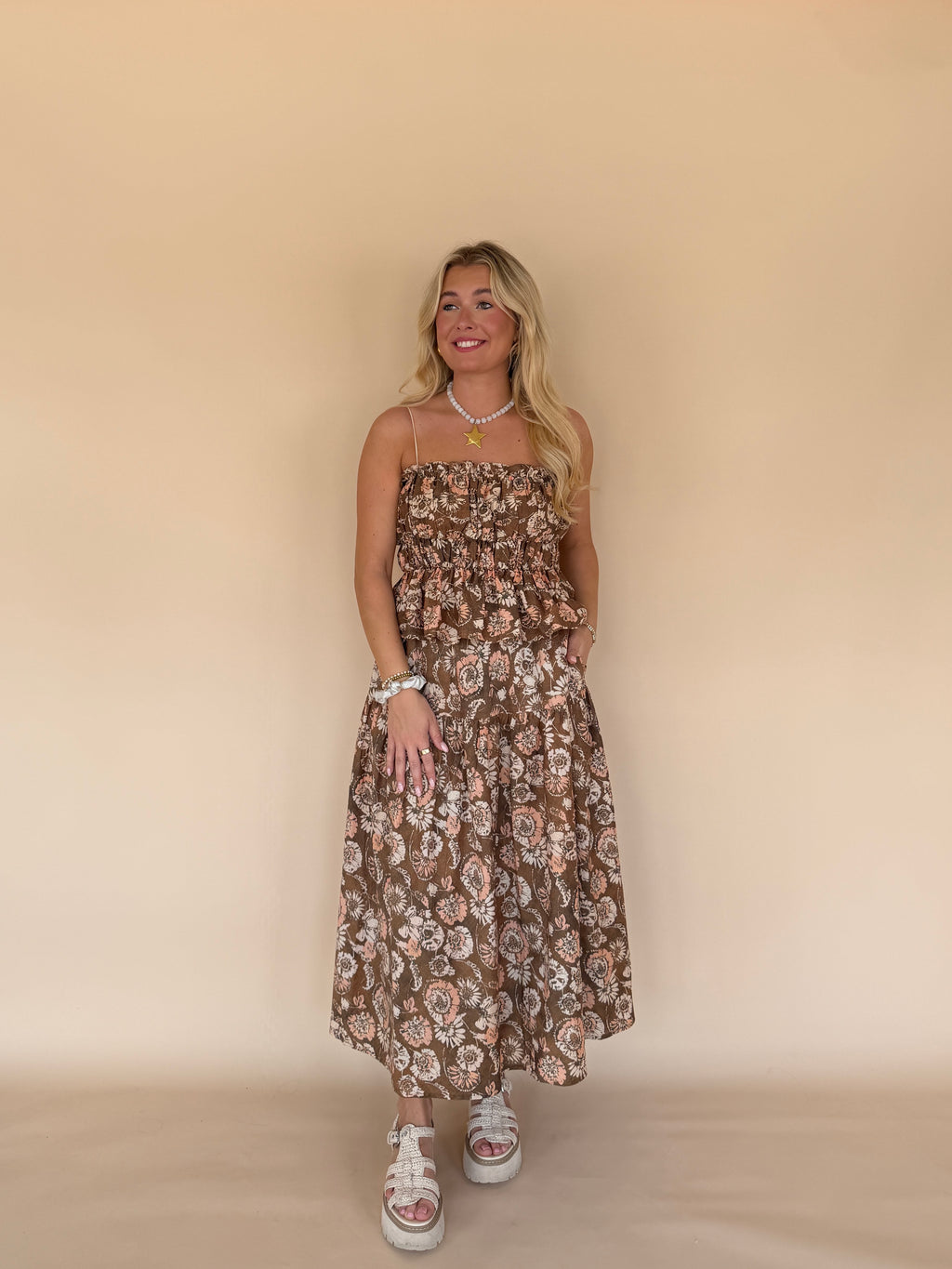 Printed Top with Ties