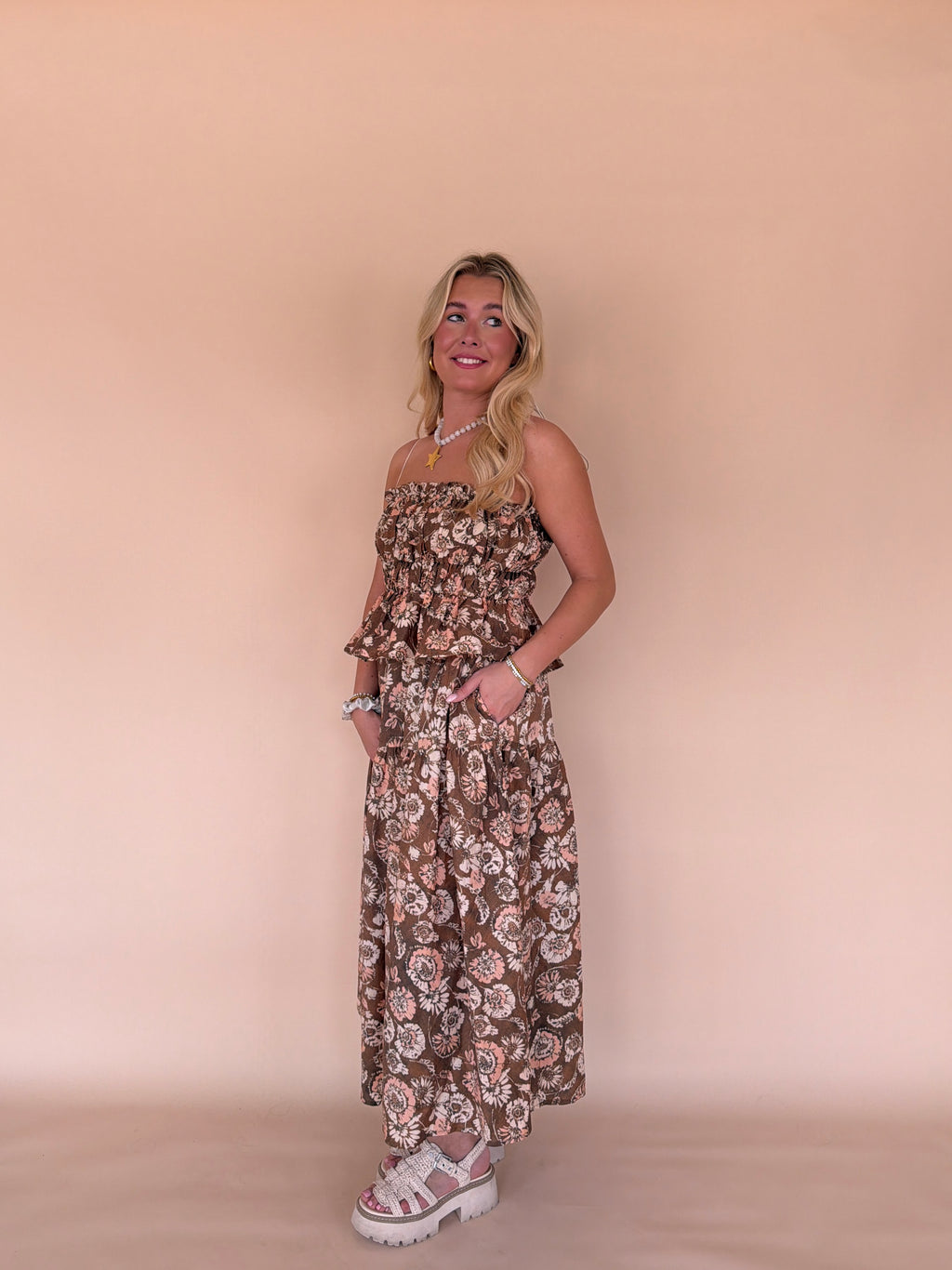 Printed Top with Ties