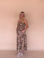 Printed Tiered Midi Skirt